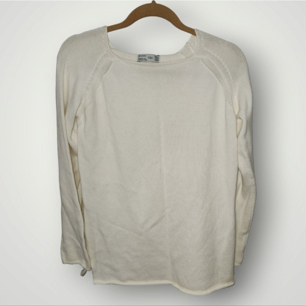 Zara Knit creme knit sweater Medium